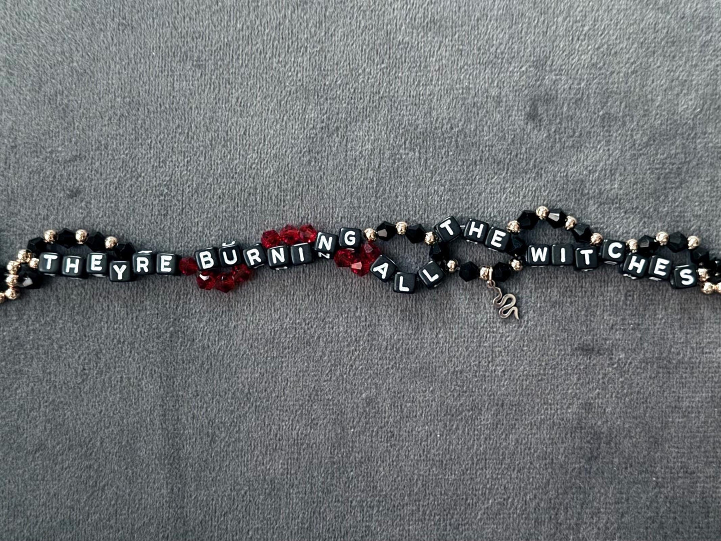 They’re Burning All the Witches Bracelet – Double Layer Beaded Bracelet, Feminist Statement Jewelry, Handmade Gift