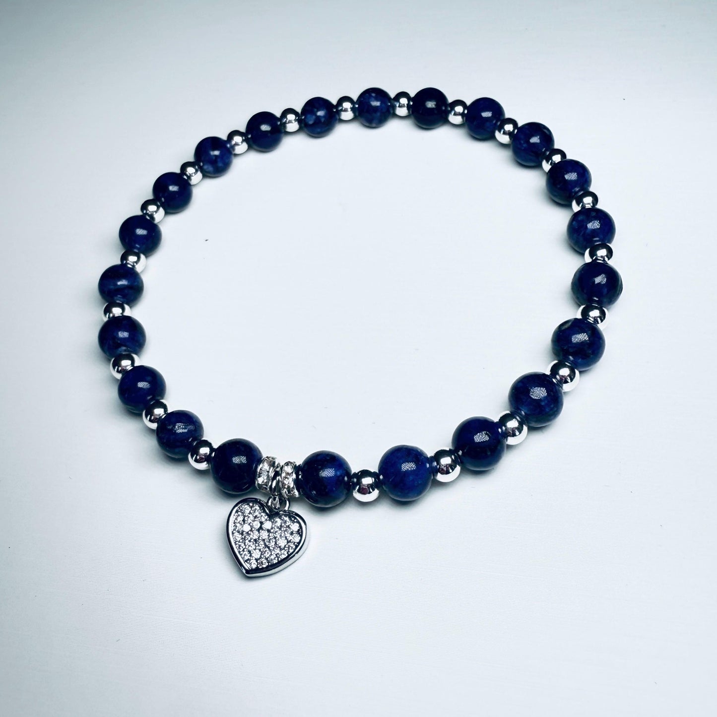Purple Charoite Bracelet with Heart Charm – Natural Stone Beaded Bracelet for Transformation, Handmade Gift for Her