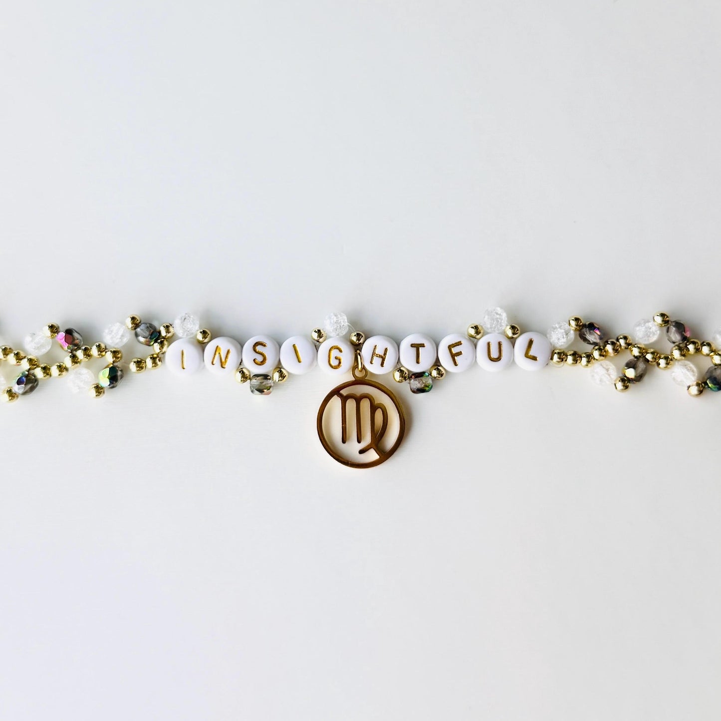Zodiac Charm Bracelet with Clear Quartz – Personalized Astrology Bracelet, Custom Birth Sign Gift, Handmade Crystal Jewelry