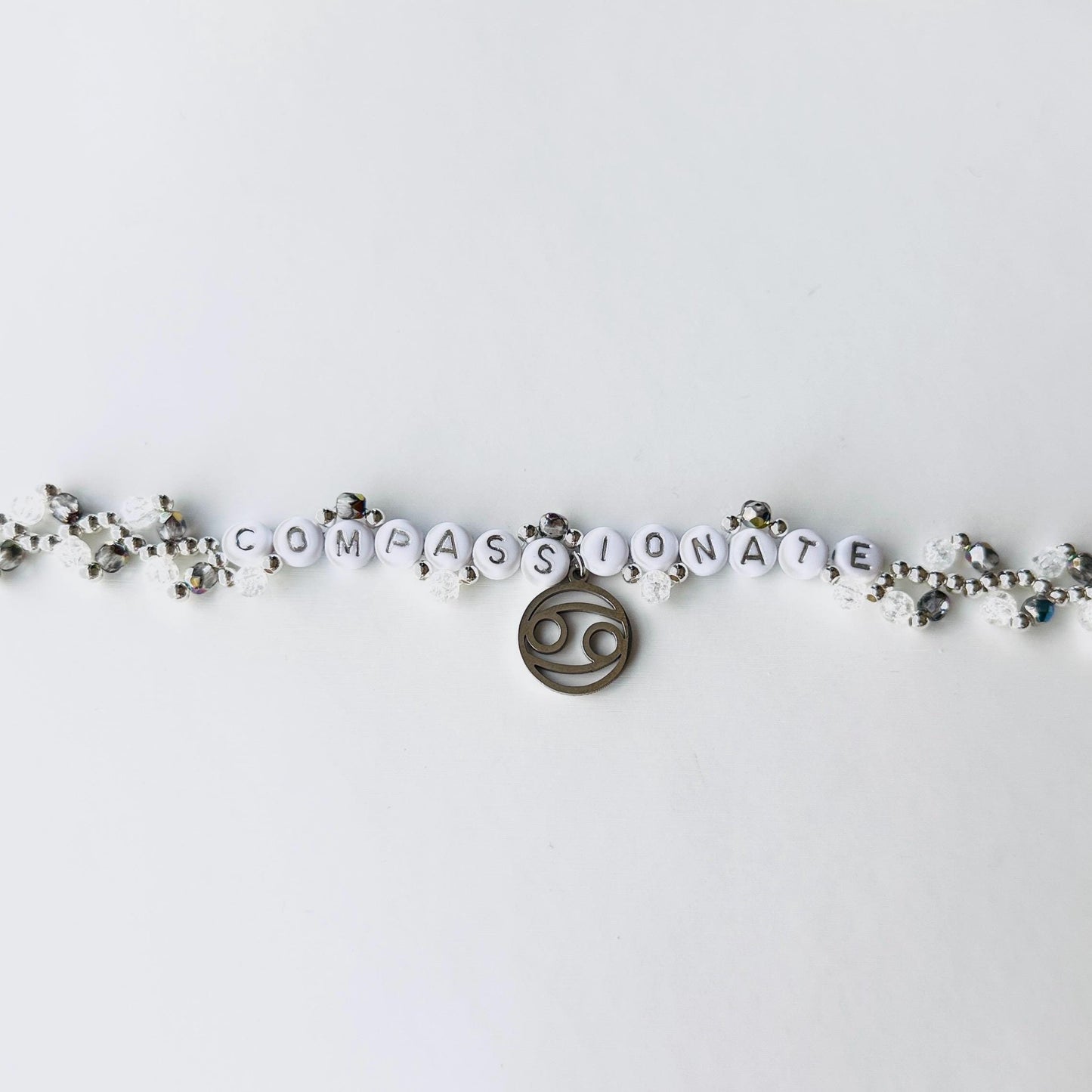 Zodiac Charm Bracelet with Clear Quartz – Personalized Astrology Bracelet, Custom Birth Sign Gift, Handmade Crystal Jewelry
