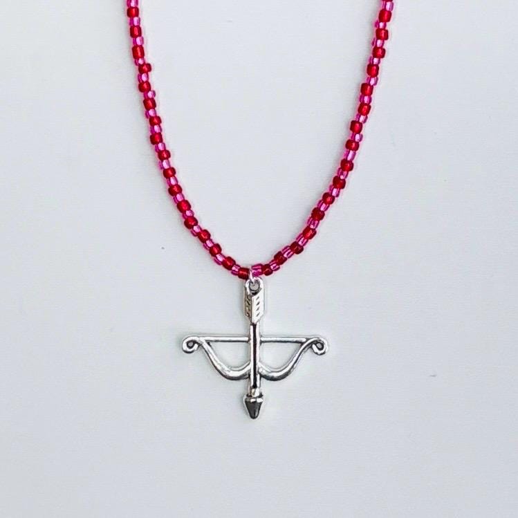 Lover Beaded Necklace with Cupid's Bow Charm