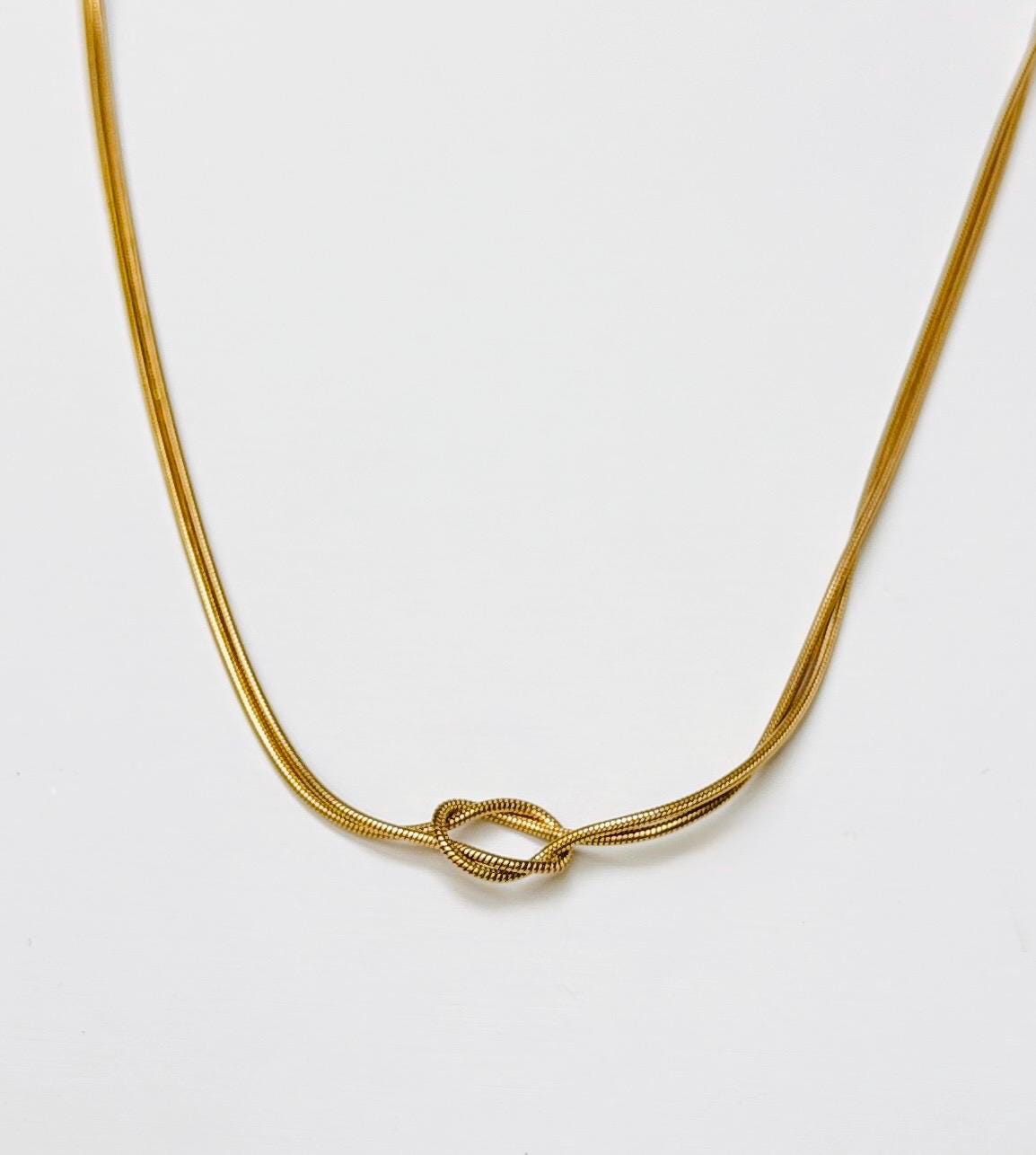 Dainty Knot Necklace – 14K Gold Plated Minimalist Necklace, Everyday Jewelry Gift for Her