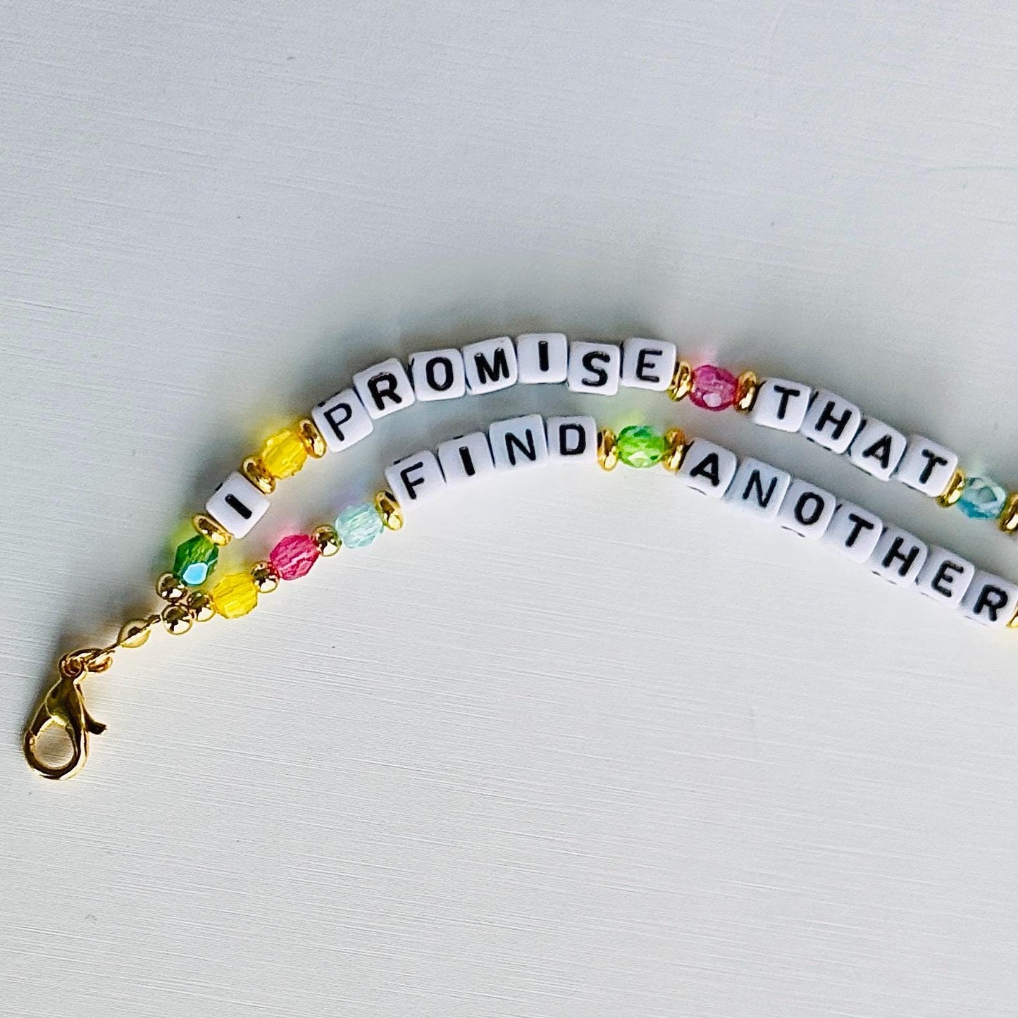 I Promise That You’ll Never Find Another Like Me – Double-Layer Beaded Affirmation Bracelet, Handmade Inspirational Jewelry