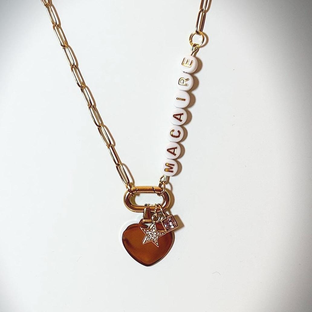 Personalized Name Necklace – Custom Pendant with Birthstone Charm, Handcrafted Jewelry Gift for Her, Made to Order