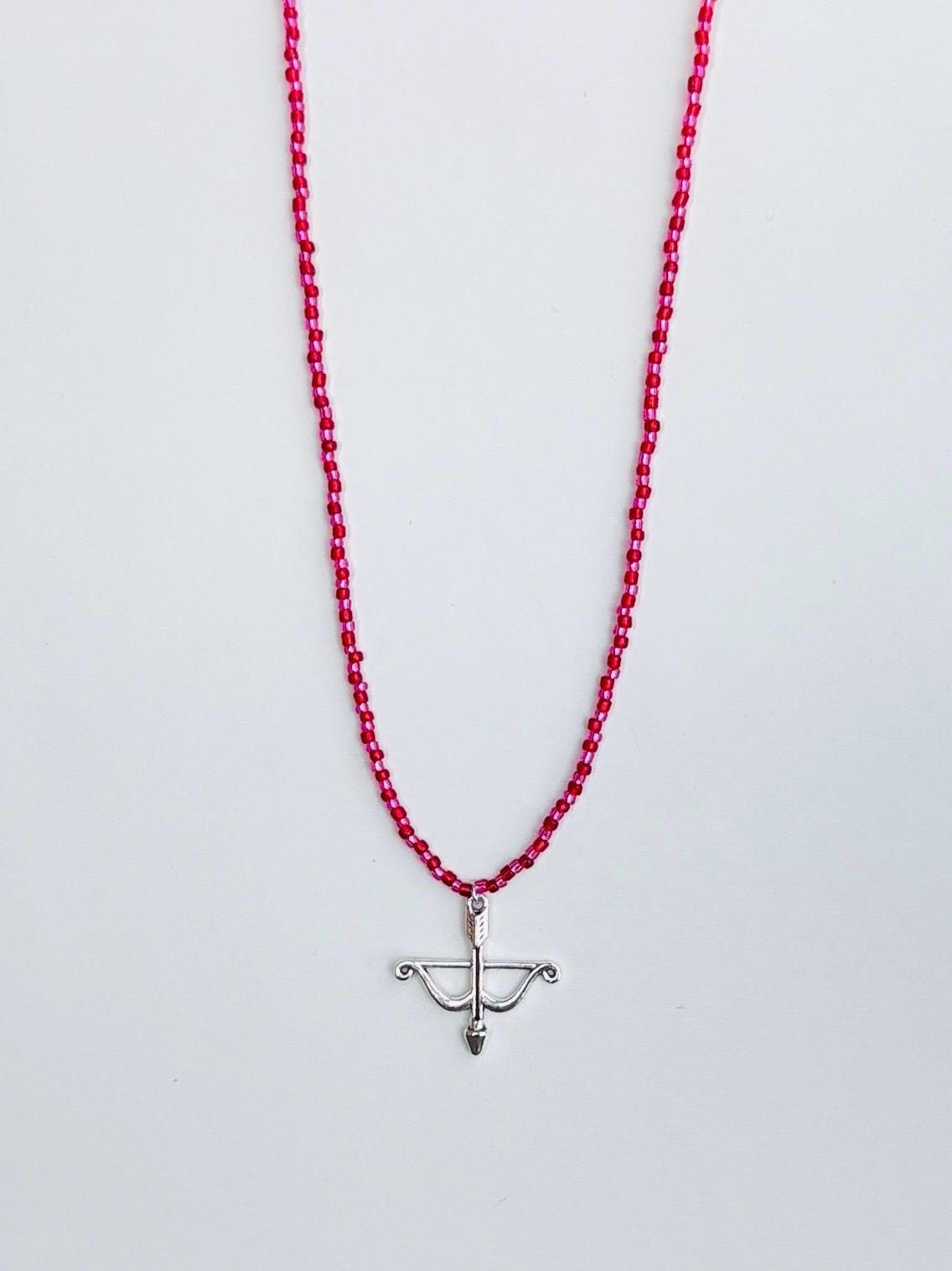 Lover Beaded Necklace with Cupid's Bow Charm