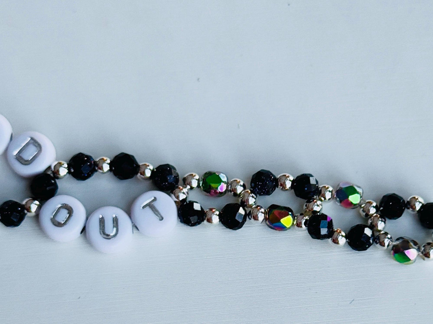 F*ck Around & Find Out Bracelet – Double Layer Blue Sandstone Beaded Bracelet, Energy Healing Statement Jewelry