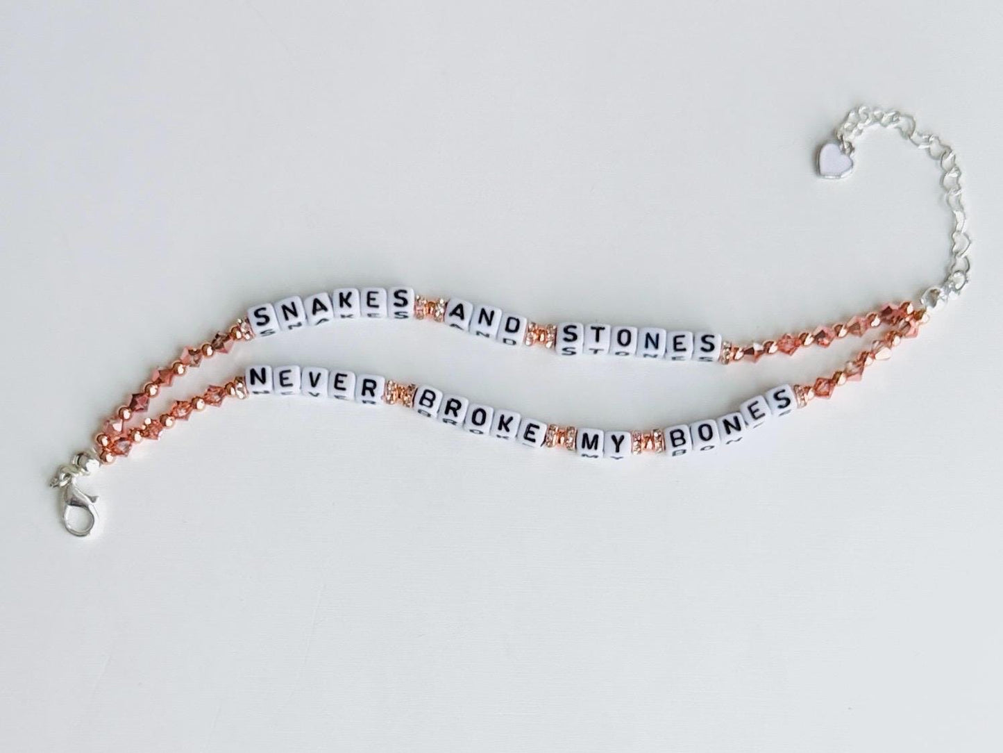 Snakes And Stones Double Layer Affirmation Bracelet, Gift for Her, Healing Era Jewelry