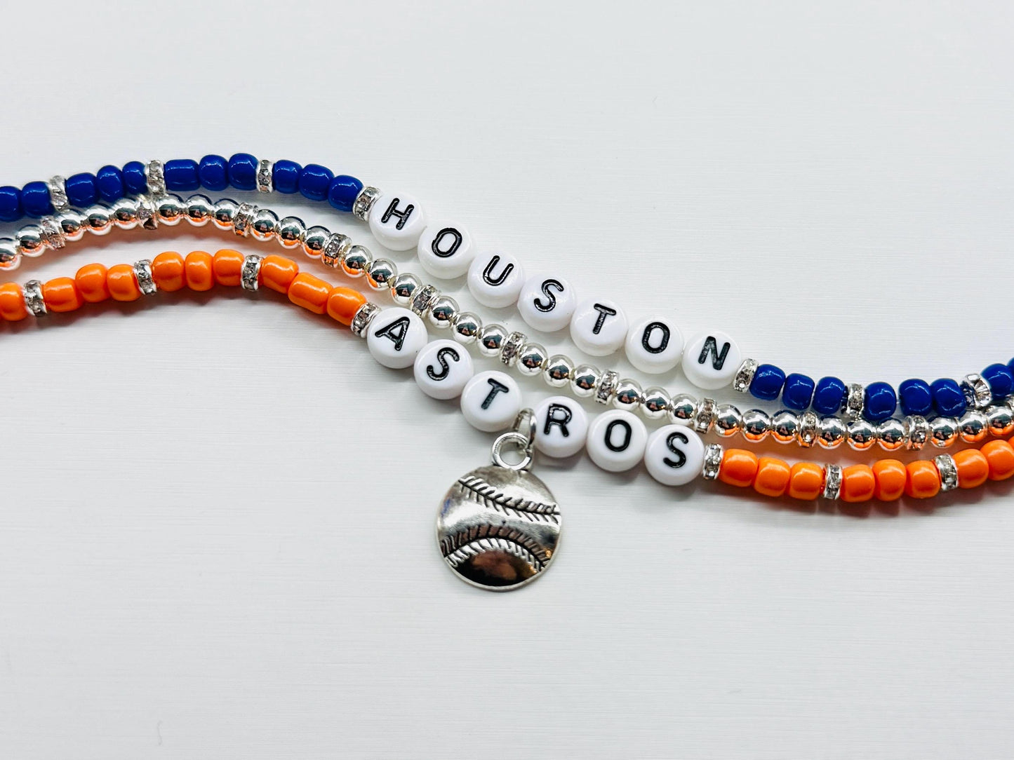 Houston Baseball Charm Bracelet Stack