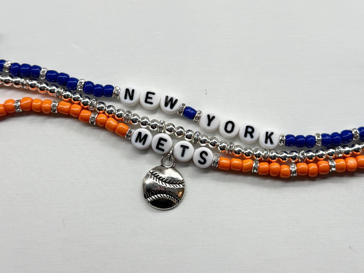 Mets Baseball Charm Bracelet Stack