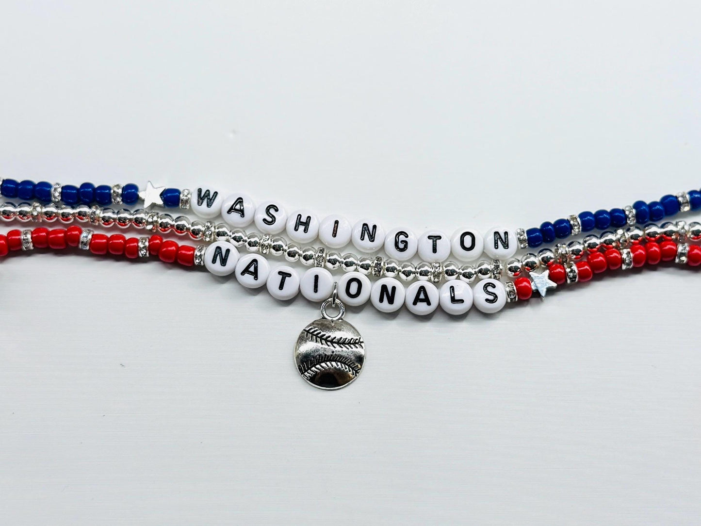 Washington Baseball Charm Bracelet Stack