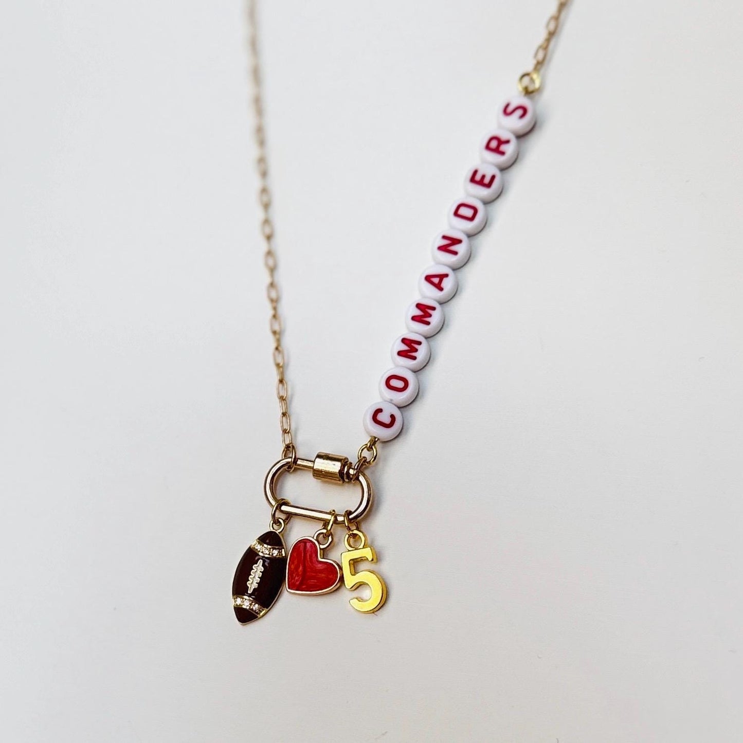 Commanders Football Charm Necklace