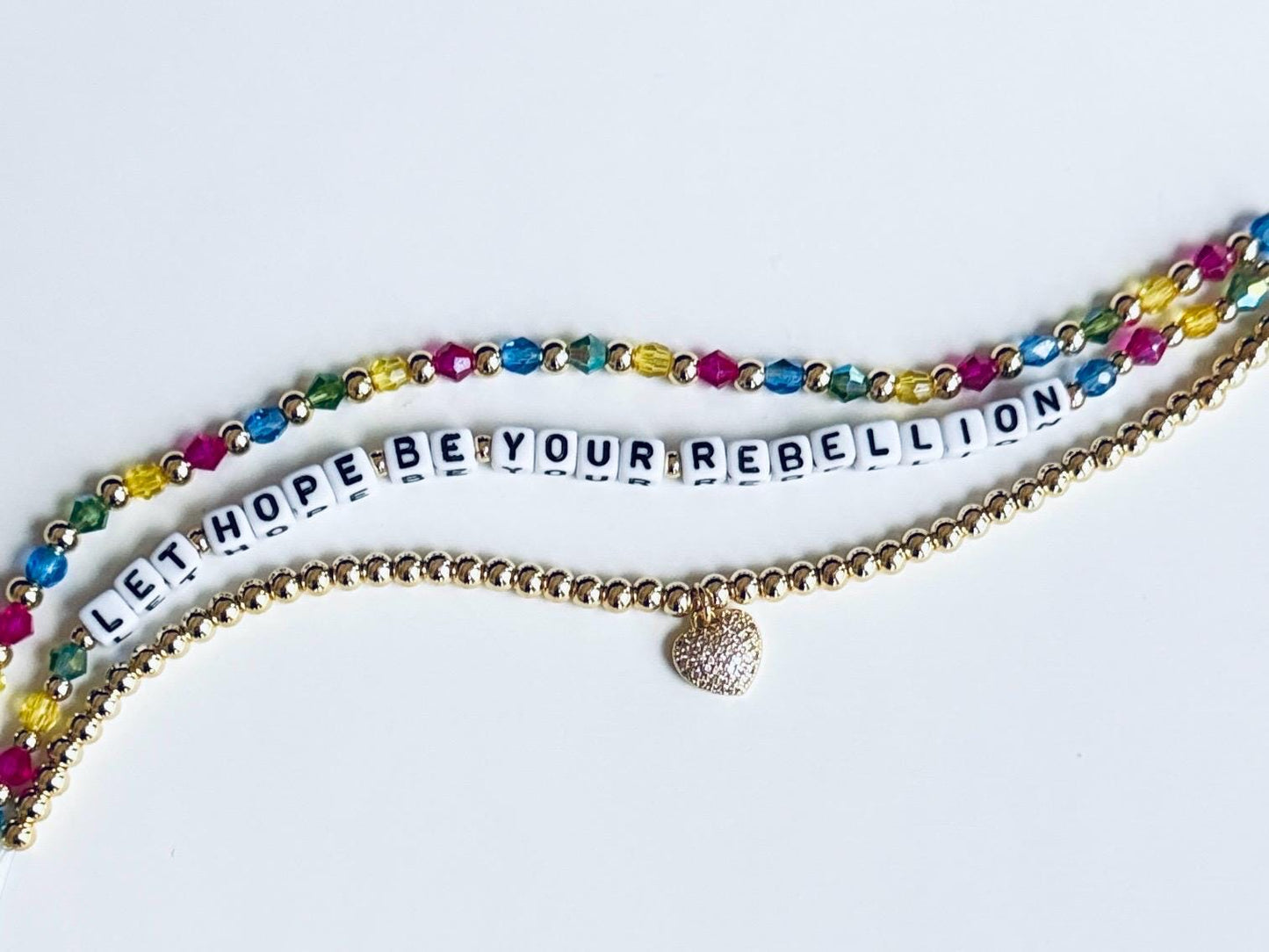 Let Hope Be Your Rebellion Bracelet Stack