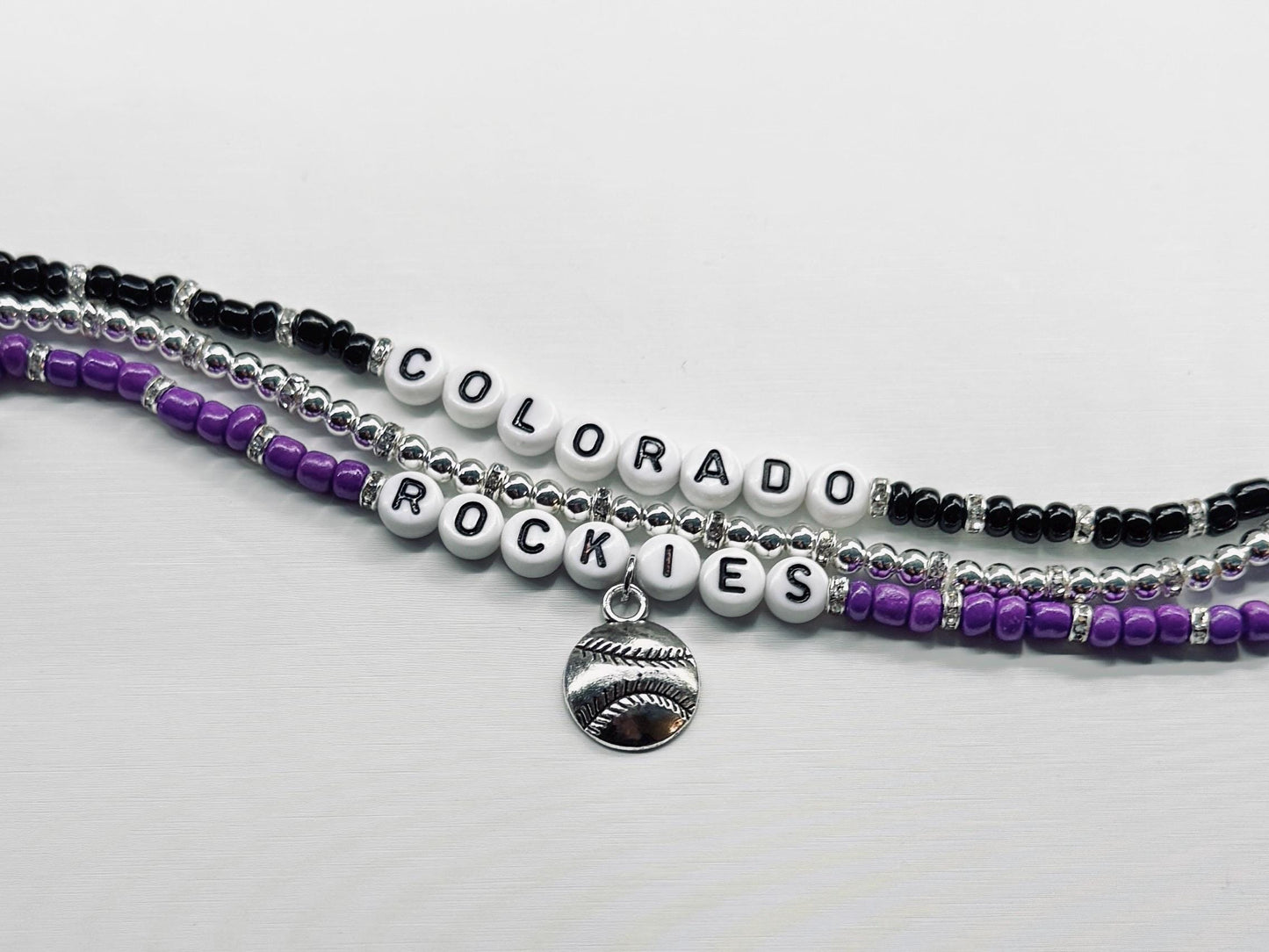 Colorado Baseball Charm Bracelet Stack