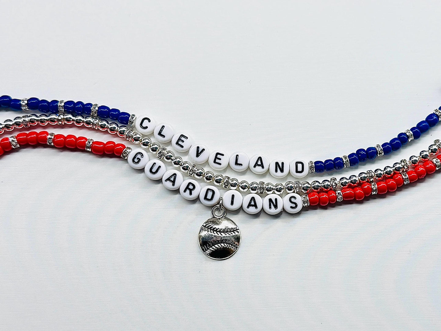 Cleveland Baseball Charm Bracelet Stack