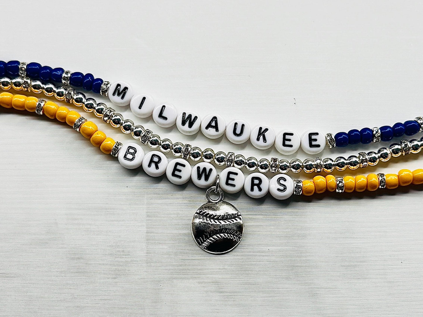Milwaukee Baseball Charm Bracelet Stack