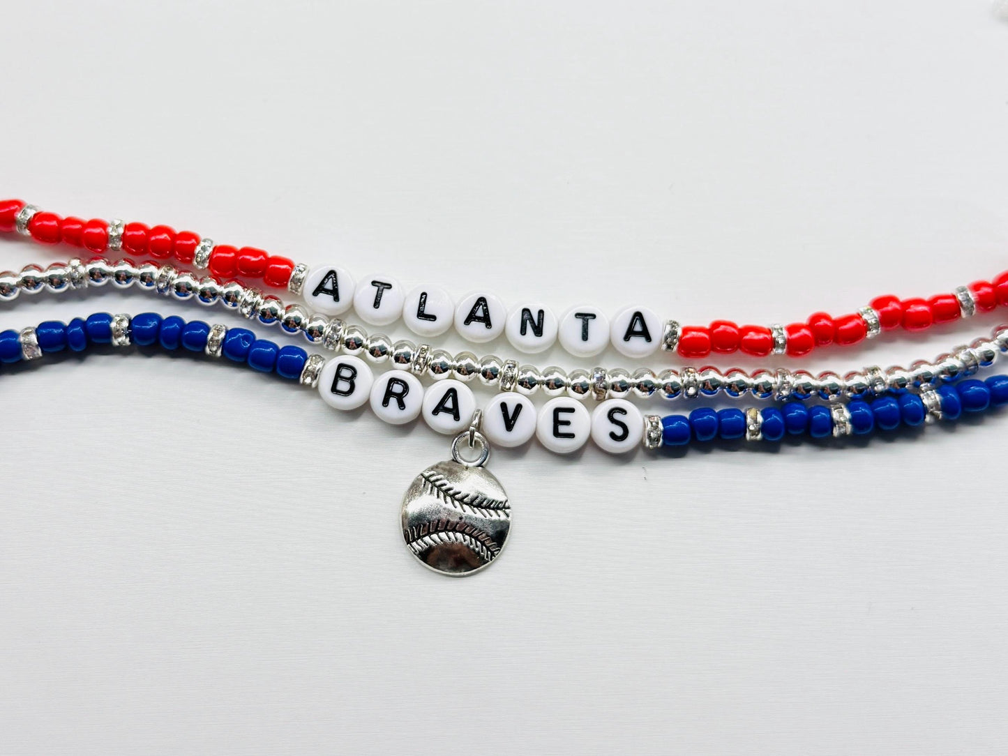 Atlanta Baseball Charm Bracelet Stack