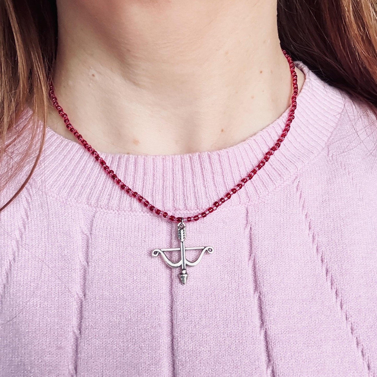 Lover Beaded Necklace with Cupid's Bow Charm