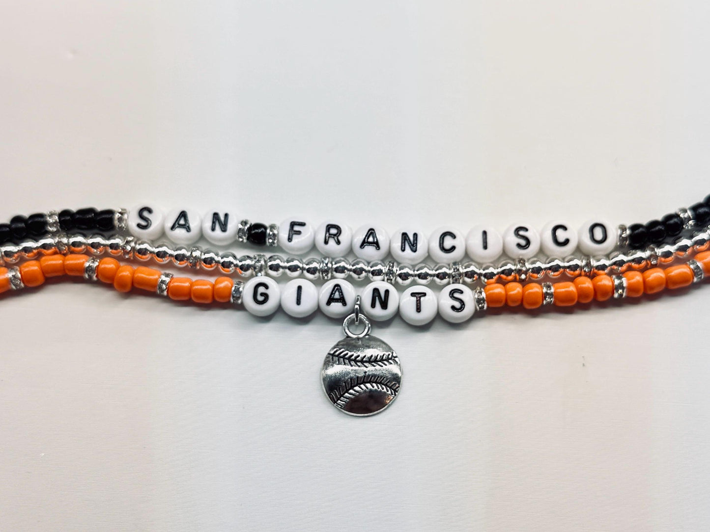 San Francisco Baseball Charm Bracelet Stack