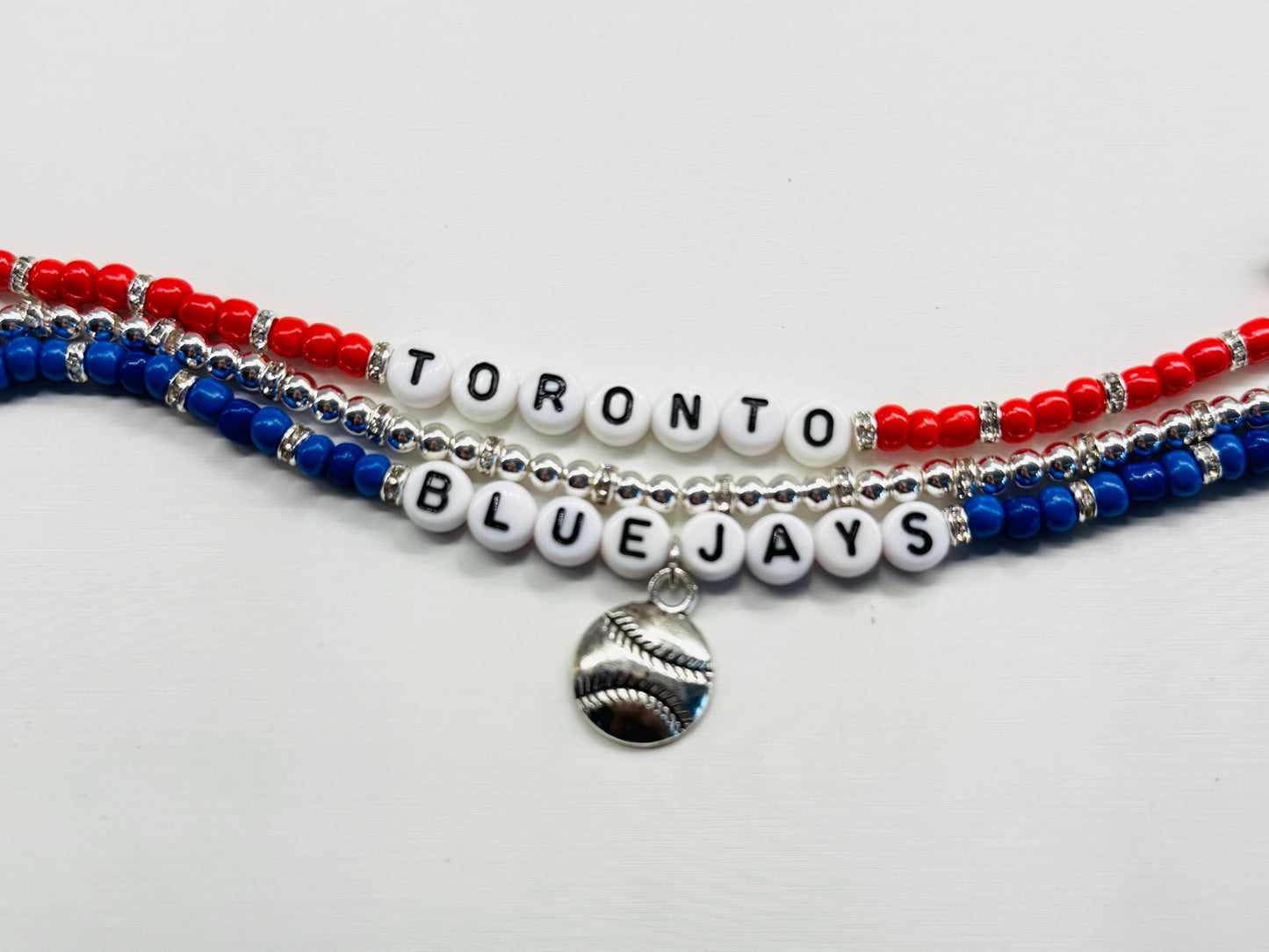 Toronto Baseball Charm Bracelet Stack