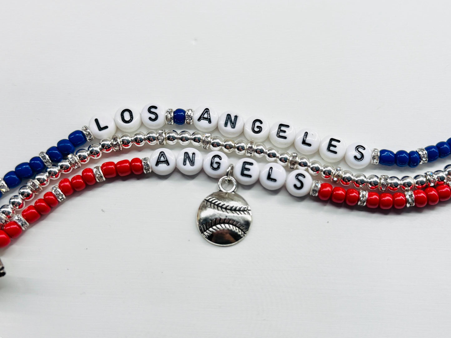 Angels Baseball Charm Bracelet Stack