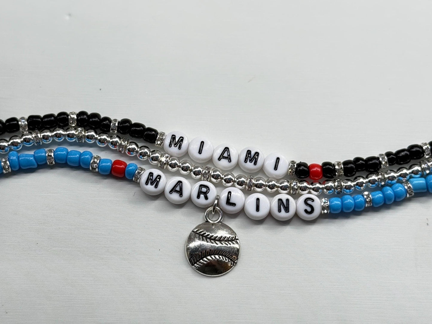 Miami Baseball Charm Bracelet Stack