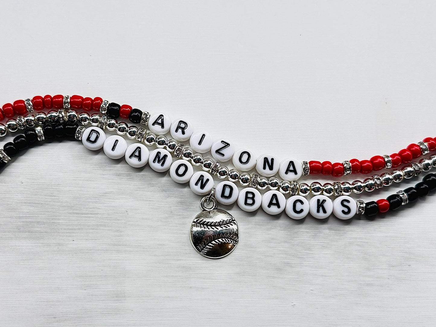 Arizona Baseball Charm Bracelet