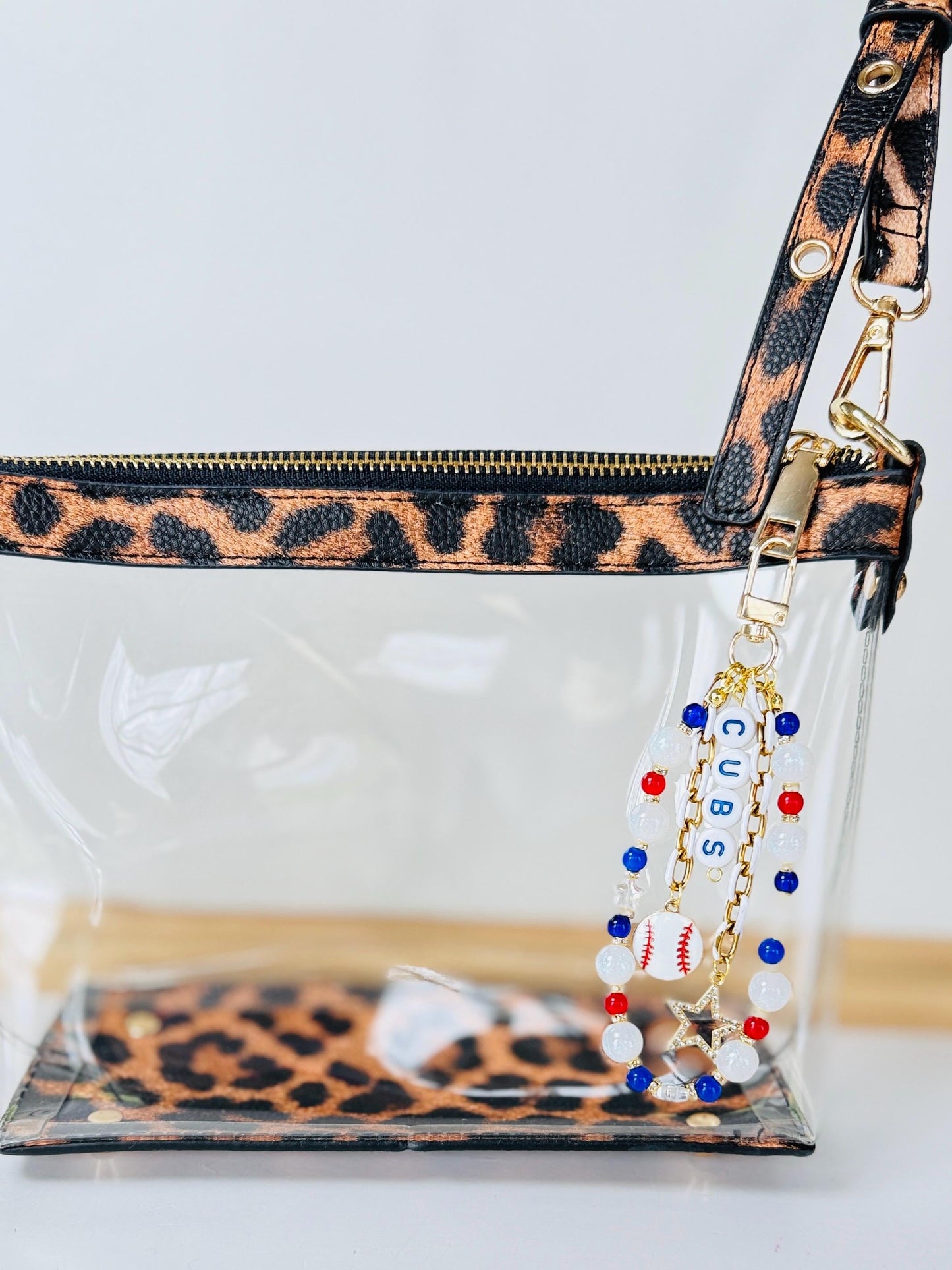 Dodgers Baseball Bag Charm – Beaded Keychain for Baseball Fans, Gift for Her, Game Day Purse Accessory