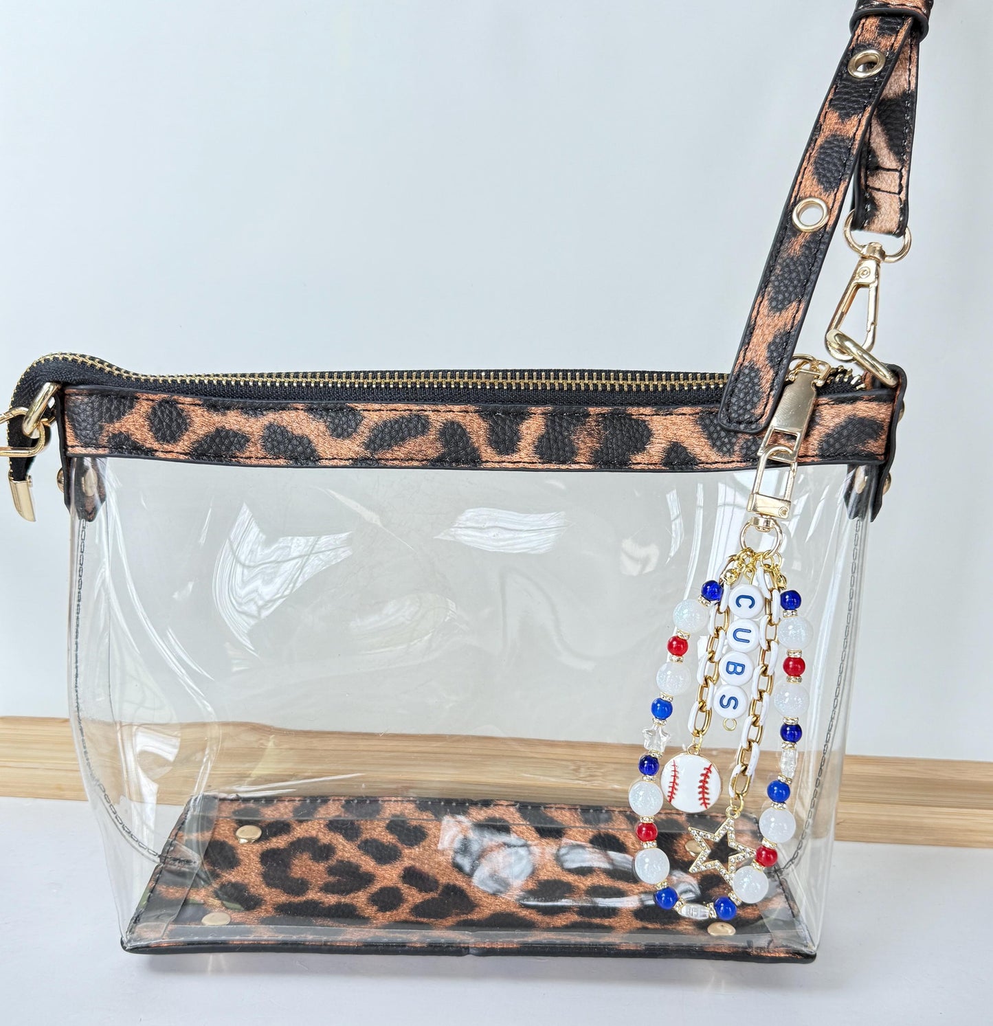 Dodgers Baseball Bag Charm – Beaded Keychain for Baseball Fans, Gift for Her, Game Day Purse Accessory