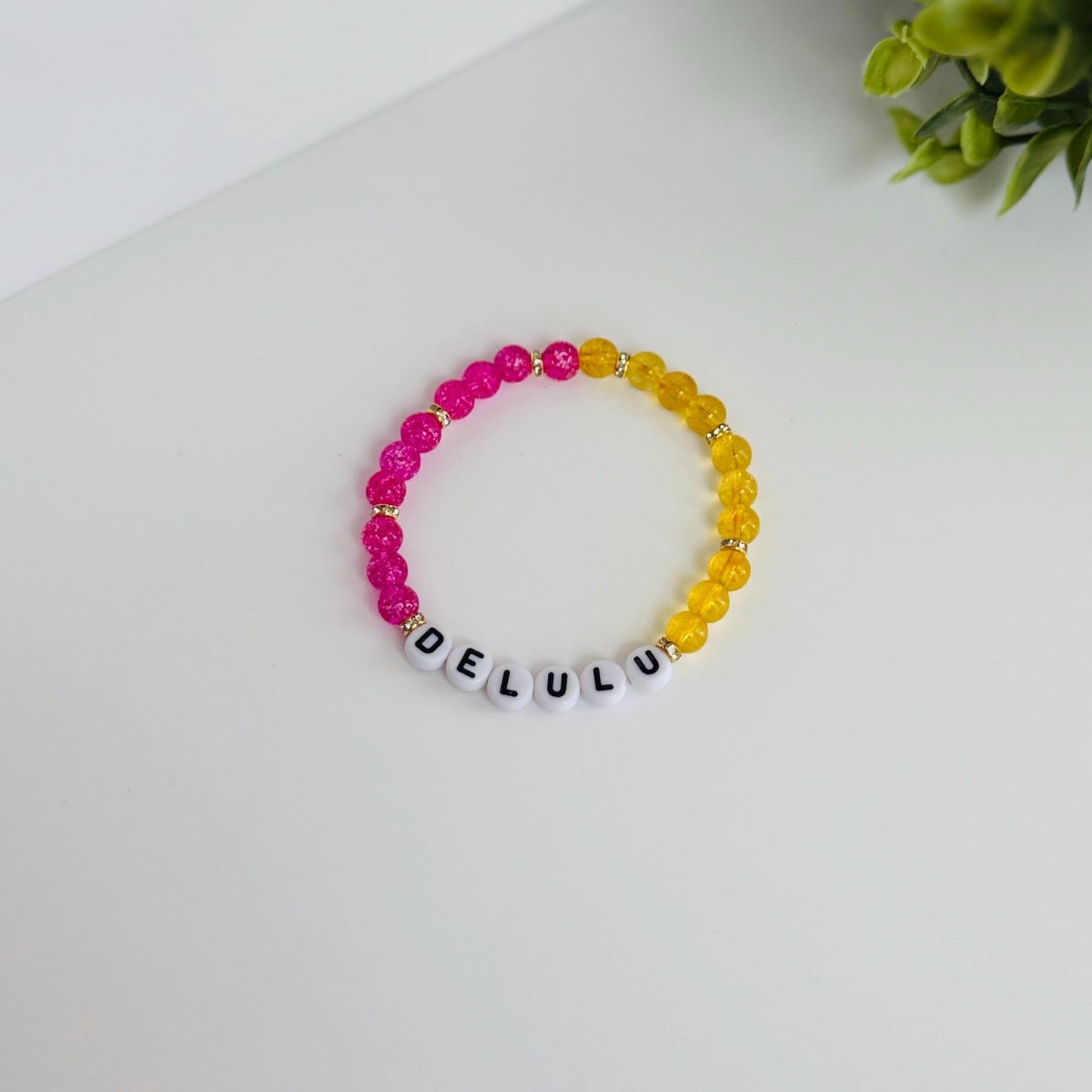 DELULU - Manifestation Bracelet with Citrine & Fuchsia Quartz