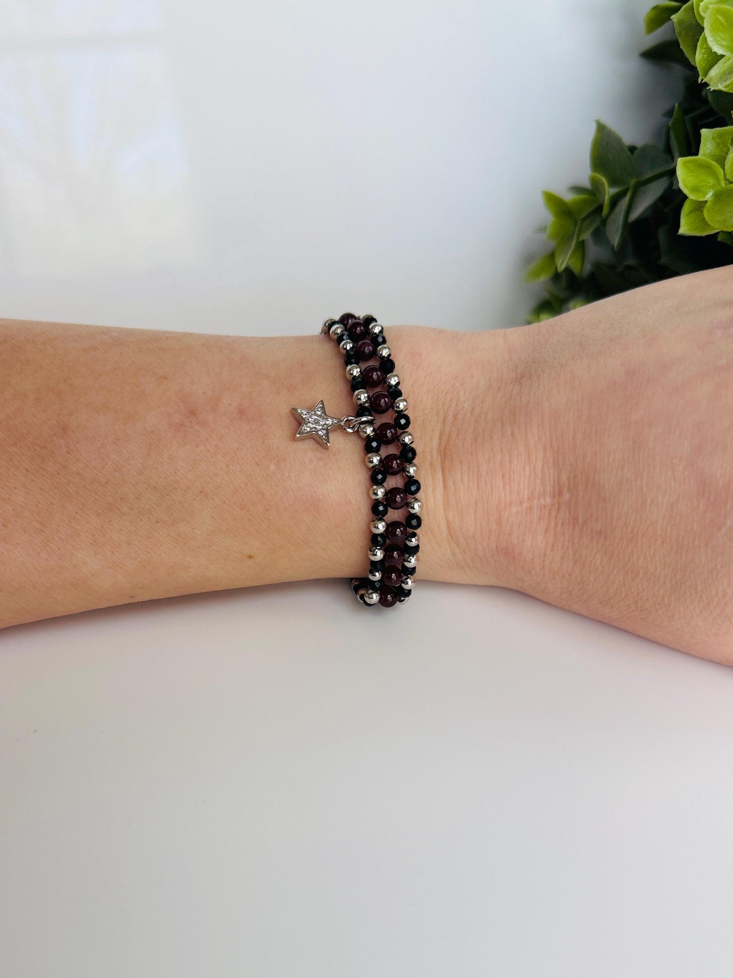 FORTRESS Protection & Power Bracelet with Black Tourmaline & Garnet