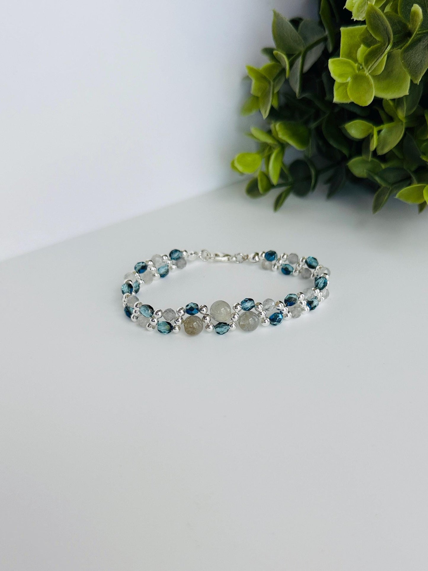 Spellshift Bracelet – Double Labradorite & CzechFire Polished Beads, Quiet Transformation & Magic, Stretch or Cord Options