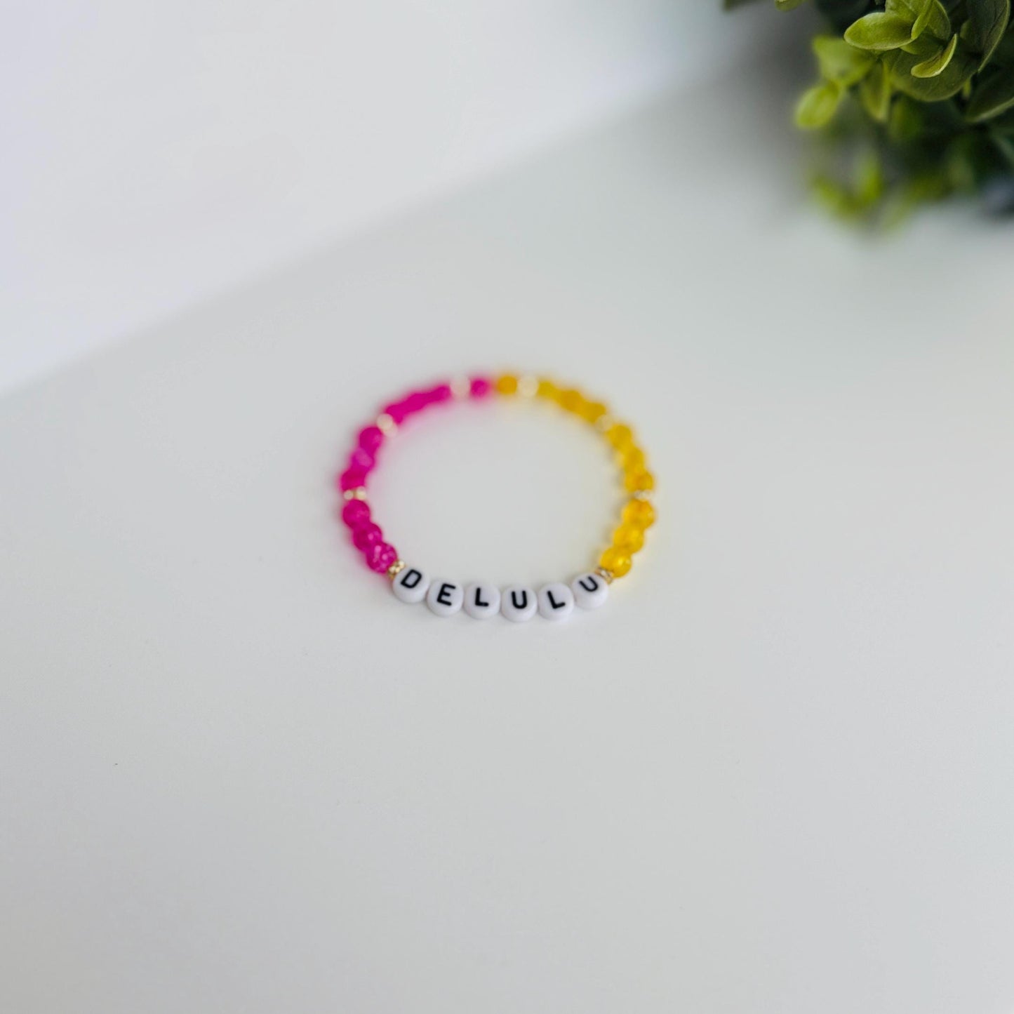 DELULU - Manifestation Bracelet with Citrine & Fuchsia Quartz