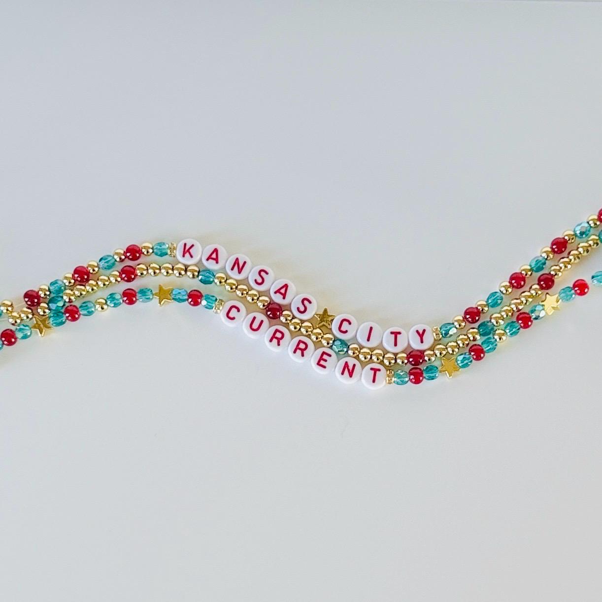 Kansas City Women’s Soccer-Inspired Beaded Bracelet Set with Czech Glass & Crystal Beads