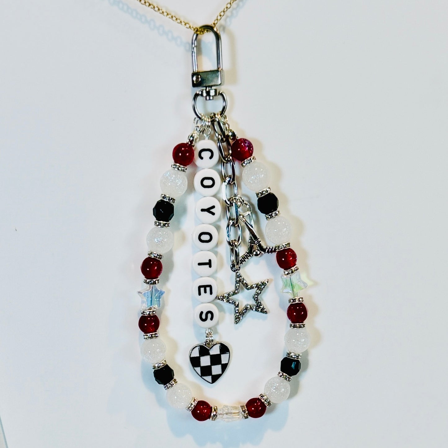 Hockey Team Bag Charm – Oilers, Stars, Hurricanes, Blues, Custom Sports Charms, Hockey Keychain