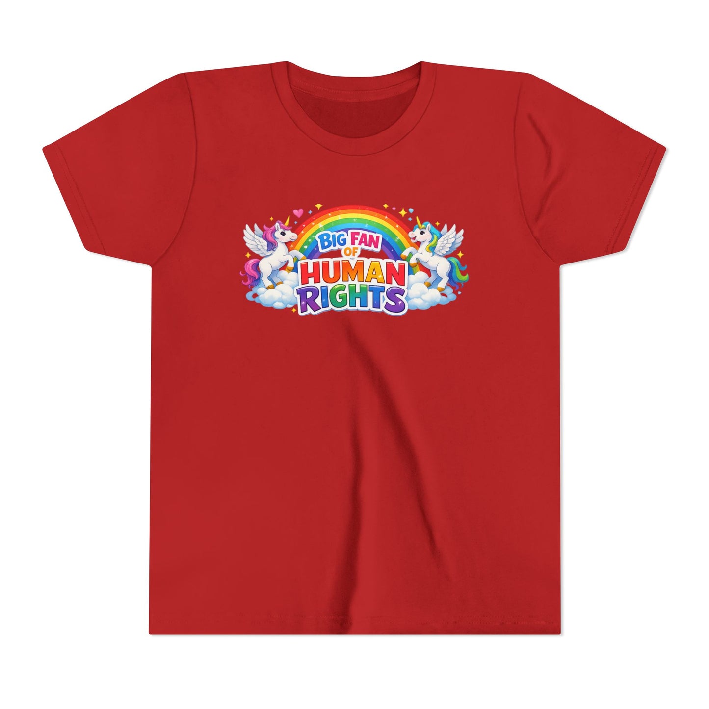 Big Fan of Human Rights T-Shirt, Kids Human Rights Shirt, Rainbow Unicorns Humanity Shirt