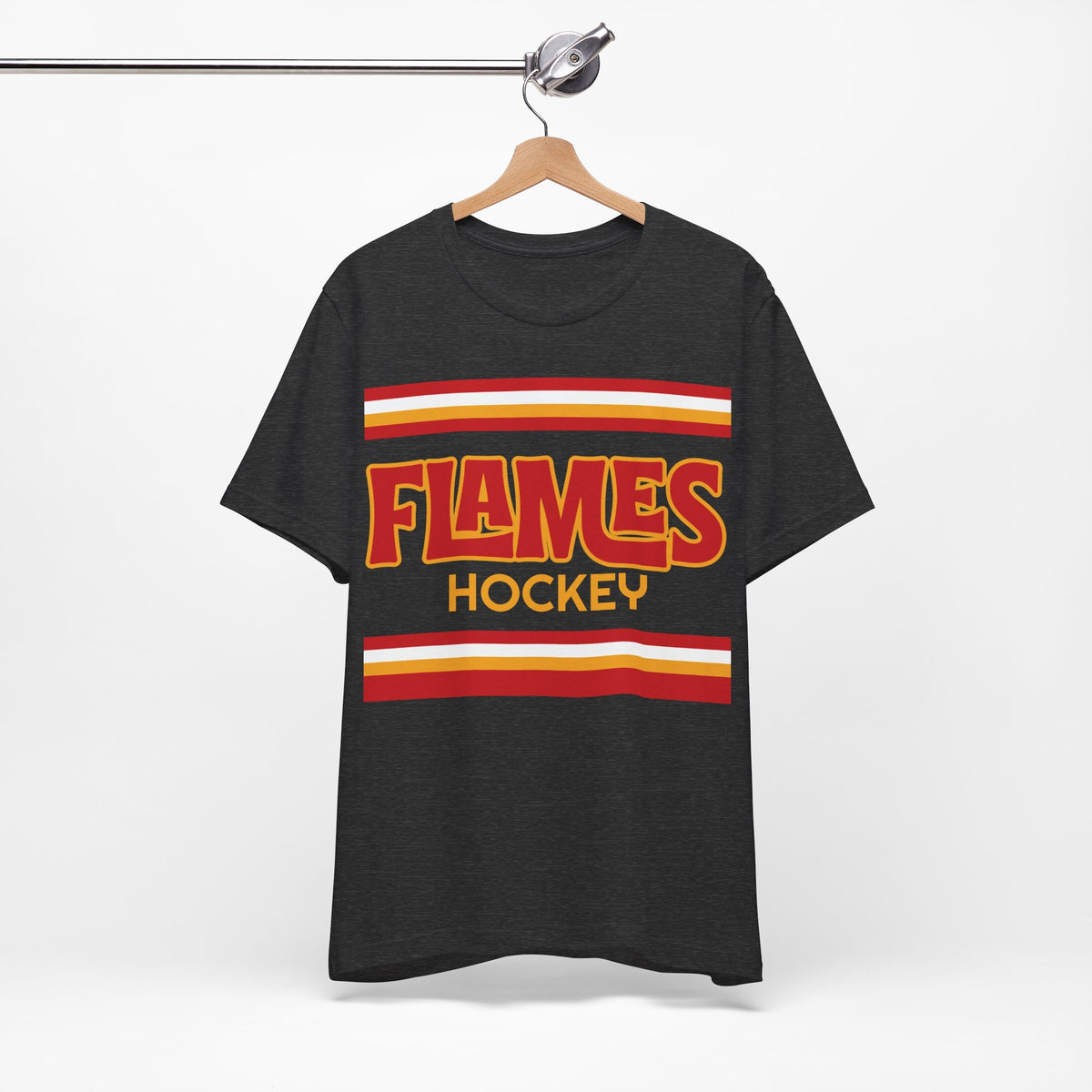 Retro Flames Shirt, Vintage Striped Flames Hockey T-Shirt