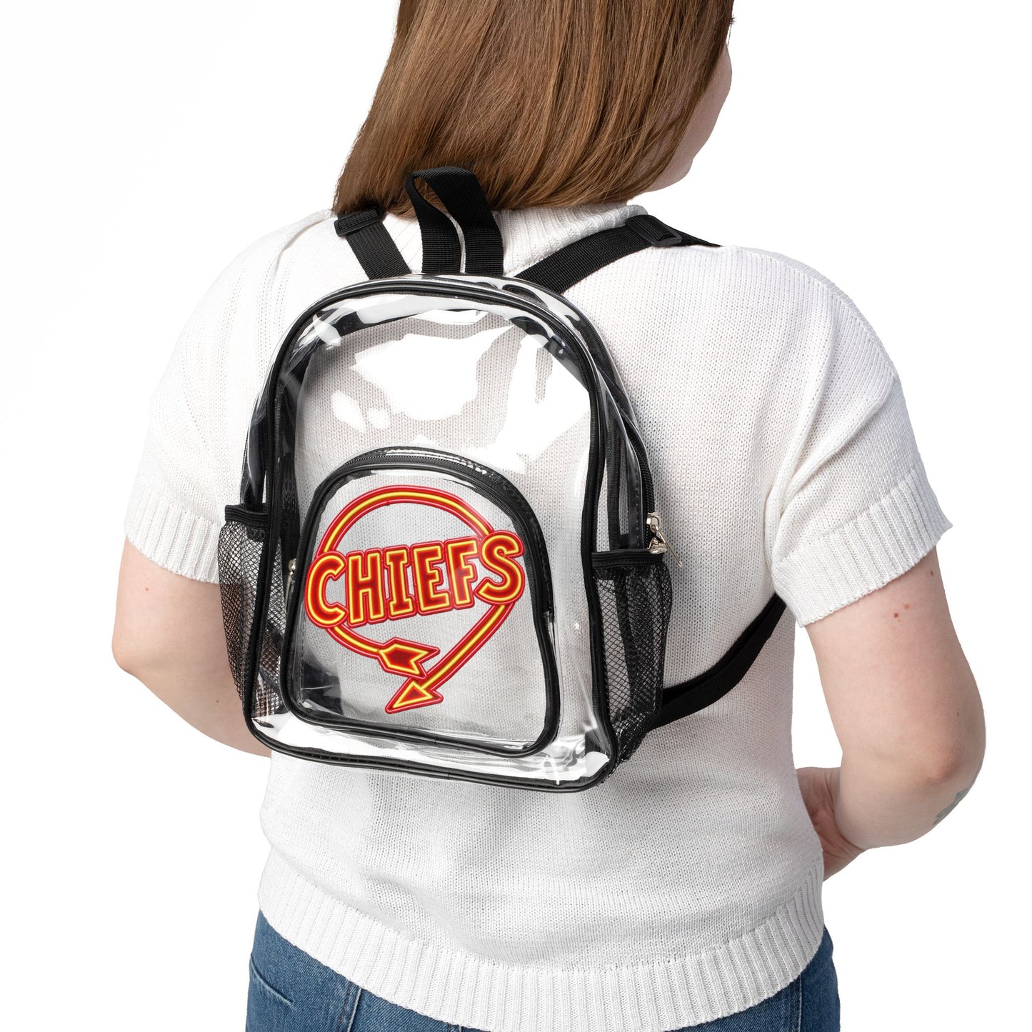 Chiefs Clear Backpack, Football Stadium Bag, Transparent Bag