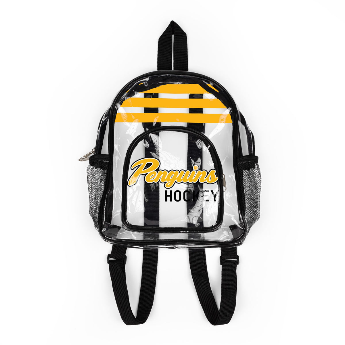 Penguins Clear Backpack, Hockey Stadium Bag, Transparent Bag