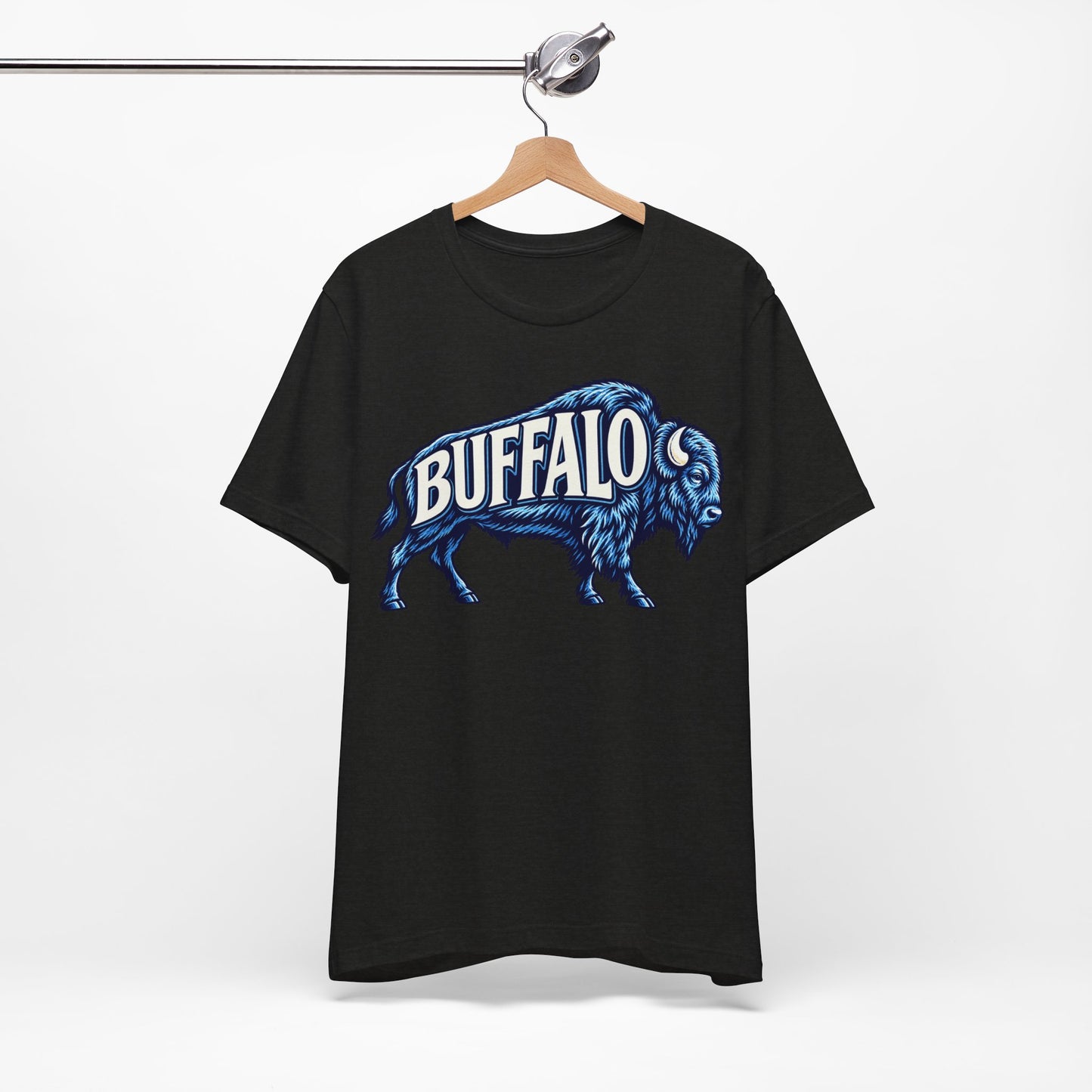 Buffalo T-Shirt, Retro Bison Graphic Tee, Football Shirt, Red and Blue Buffalo Shirt