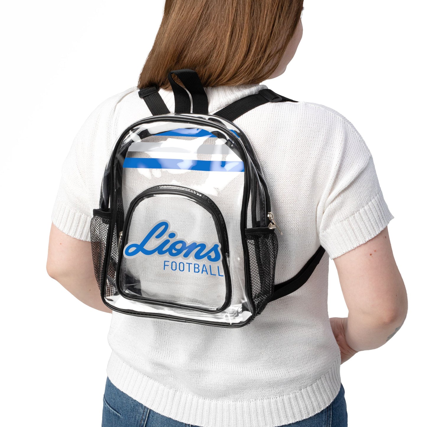 Lions Clear Bag, Clear Stadium Backpack, Transparent Game Day Backpack