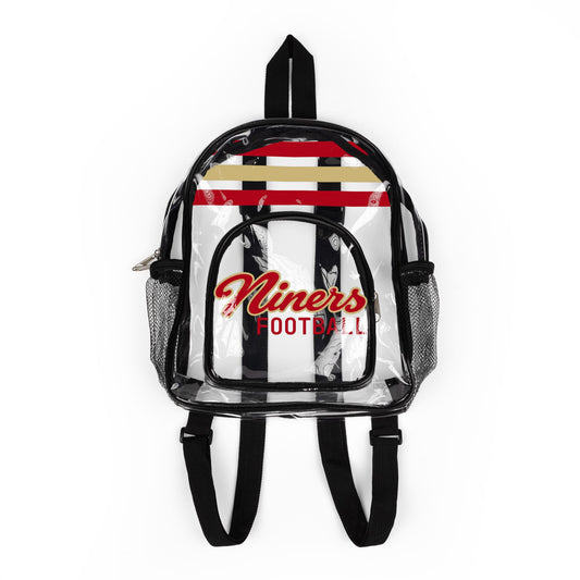 Niners Clear Backpack, Stadium Bag, Football Belt Bag, Transparent Fanny Pack