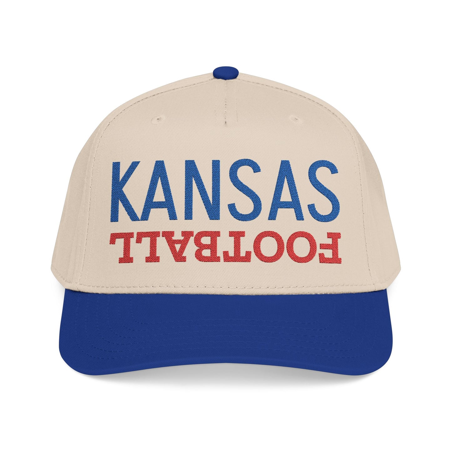 Embroidered Kansas Football Hat, Mid Profile Baseball Cap, Football Gifts