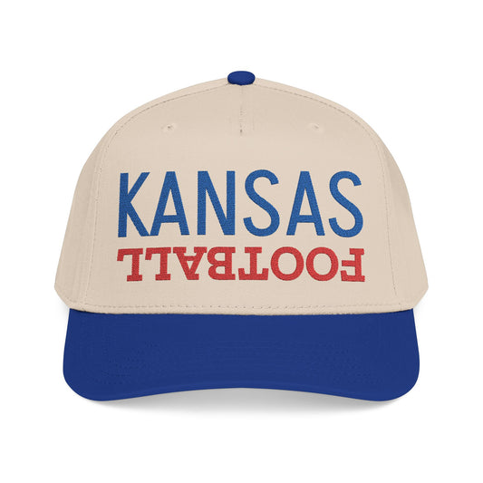 Embroidered Kansas Football Hat, Mid Profile Baseball Cap, Football Gifts