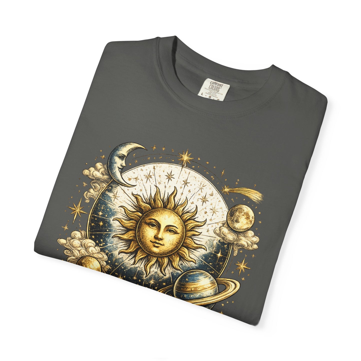 Celestial Sun and Moon Graphic Tee: Astrology Planet Shirt, Universe Shirt, Solar System Tee
