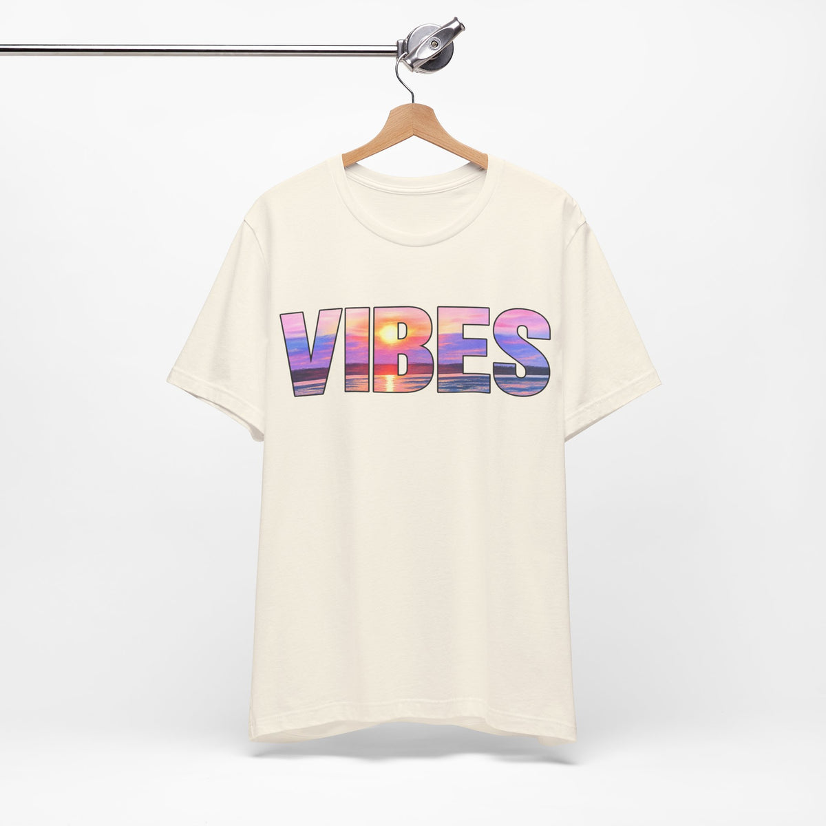 Sunset Vibes T-Shirt, Beach Graphic Tee, Typography Affirmation Shirt