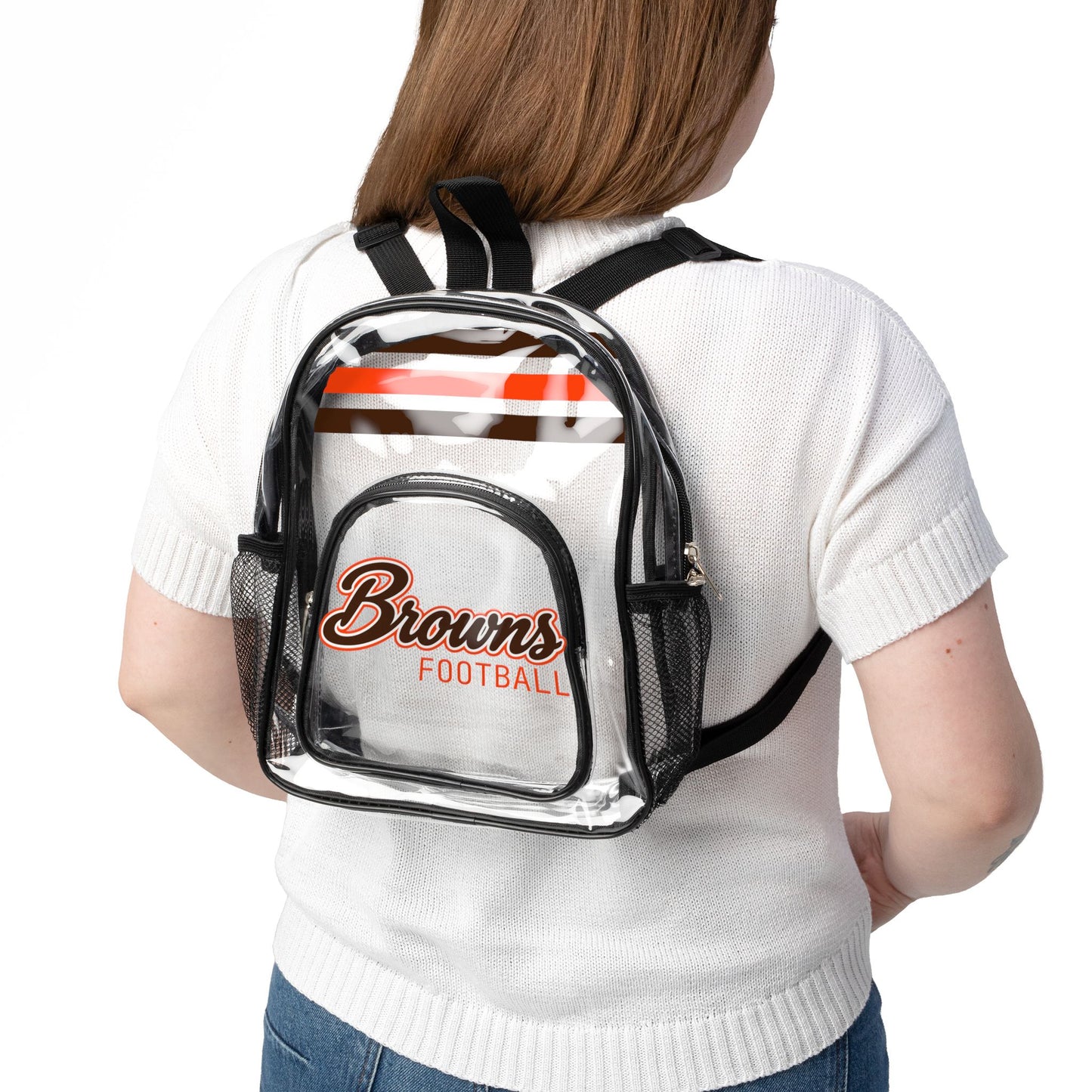 Browns Clear Backpack, Stadium Bag, Football Belt Bag, Transparent Fanny Pack