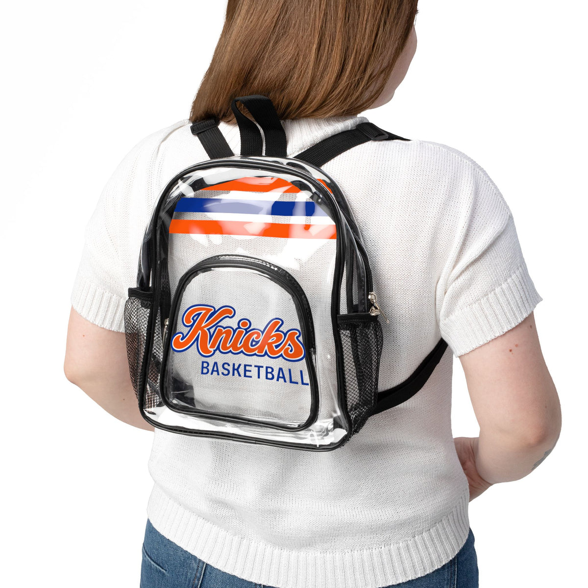 Knicks Clear Backpack, Basketball Stadium Bag, Transparent Bag
