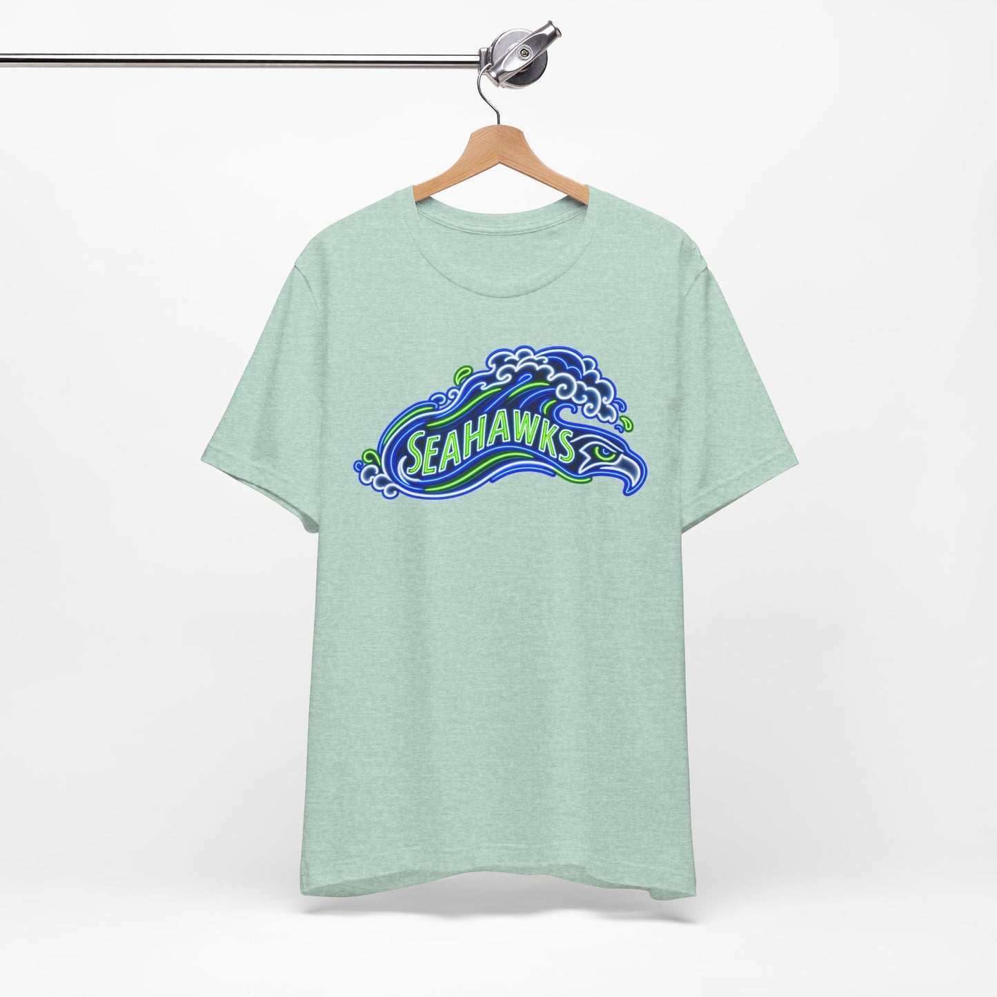 Seahawks Neon Sign T-Shirt, Retro Seahawks Graphic Tee, Football Shirt