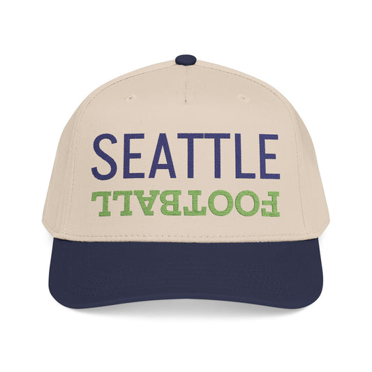 Embroidered Seattle Football Hat, Mid Profile Baseball Cap, Football Gifts