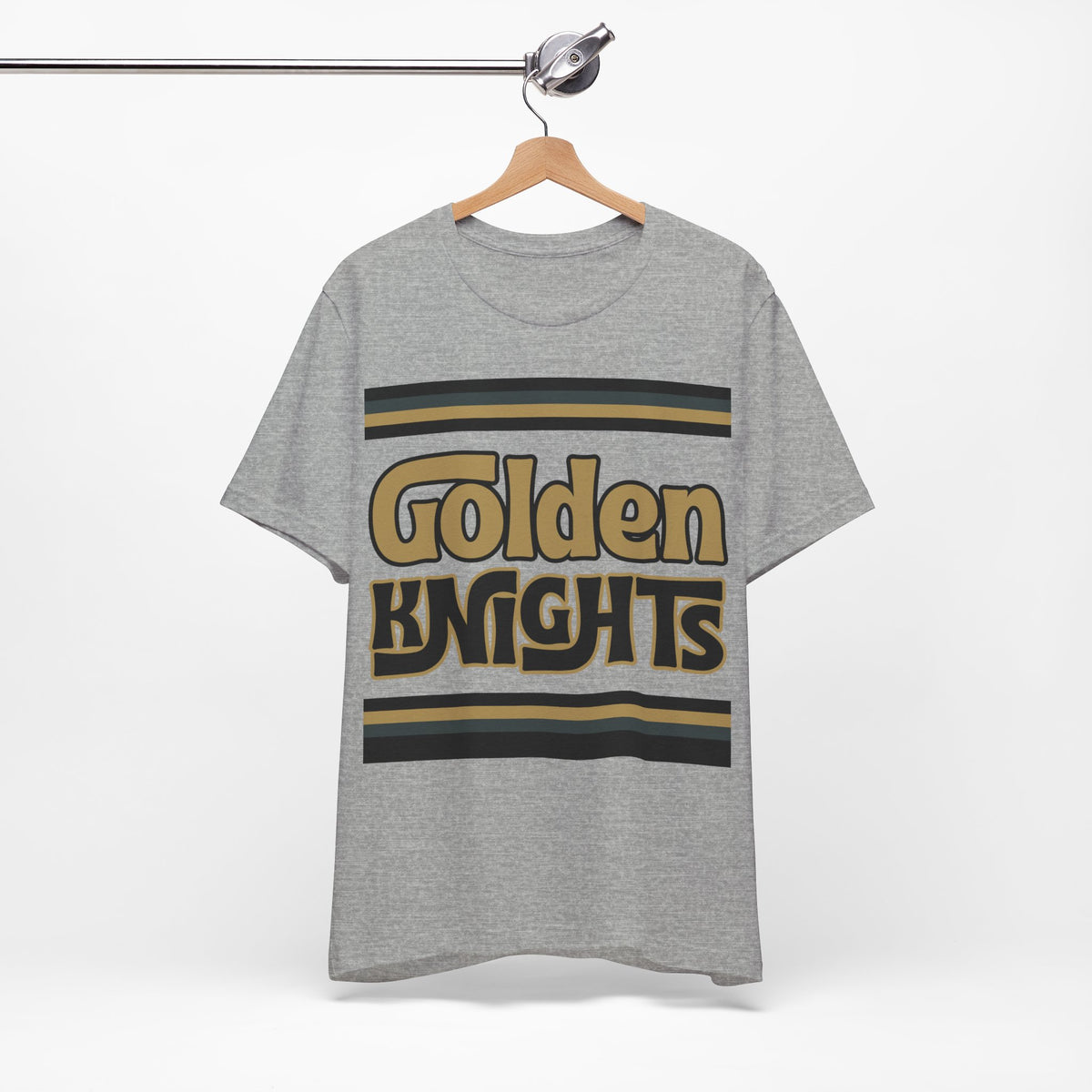Retro Golden Knights Shirt, Vintage Striped Golden Knights Hockey T-Shirt
